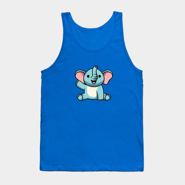 Cute Baby Elephant Smiling Tank Top by Cubbone